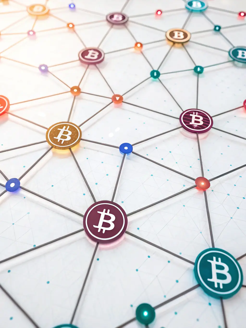 A visual representation of a decentralized network, emphasizing the security and transparency of blockchain technology.
