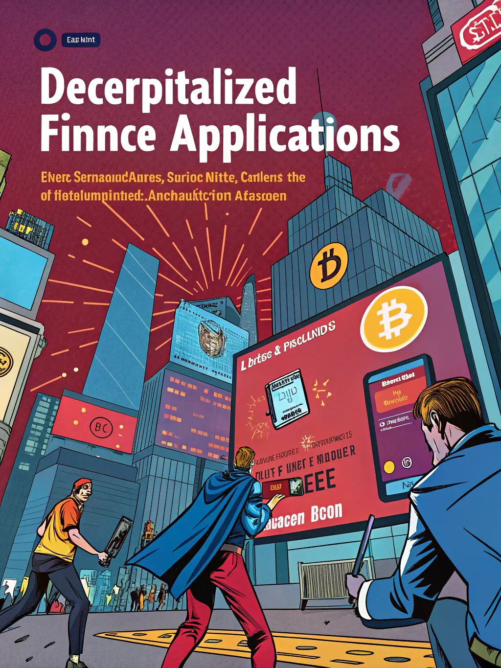 A stylized image representing a decentralized finance (DeFi) platform, showcasing various financial instruments and blockchain nodes interconnected, used to illustrate NodeForge's expertise in DeFi project types.